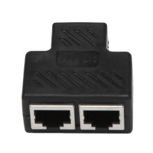 2 Port RJ45 Splitter Adapter LAN Network Ethernet Extender Connector Plug Lot 1pcs