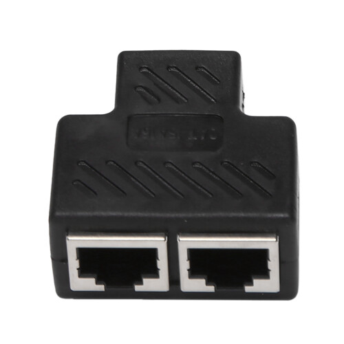 2 Port RJ45 Splitter Adapter LAN Network Ethernet Extender Connector Plug Lot 1pcs