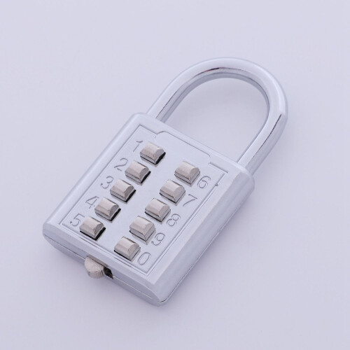 Anti-theft Button Combination Padlock Digit Push Password Lock Zinc Alloy Security Lock Suitcase Luggage Coded Lock Cupboard Cabinet Locker Padlock 2