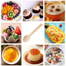 100Pcs Disposable Wooden Spoon Ice Cream Spoon Wood Western Dessert Scoop Wedding Party Tableware Kitchen Accessories