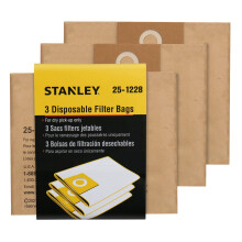Stanley 25-1228 Bolsa de Filtro Desechable para Aspiradora 2.5-3.5 Galones, Compatible con SL18136, 3 Paquete