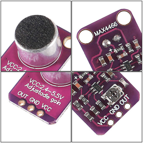 5Pcs GY-MAX4466 Electret Microphone Amplifier MAX4466 Module Adjustable Gain Breakout Board for 2