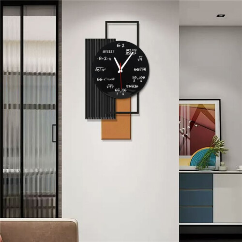 Math Wall Clock , Math Formulas Clock Quiz Clock in Black and White Unique Math Equation Clock for Home, Office 2