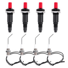 4-Delige Propaan-PiëZo-Ontstekingsset met Keramische Elektrode met Schroefdraad, Ontstekingsdraad 30 cm voor Gasgrill
