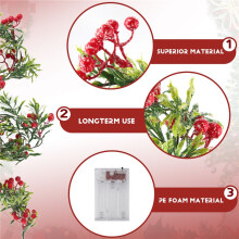 2 Meter 20 Led String Licht Outdoor Kerst Pijnboom Bladeren Berry Light LED Koperdraad Fairy Garland Patio Versieren Lamp