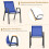 Set di 2 sedie impilabili per esterni, blu, metallo e textilene 4