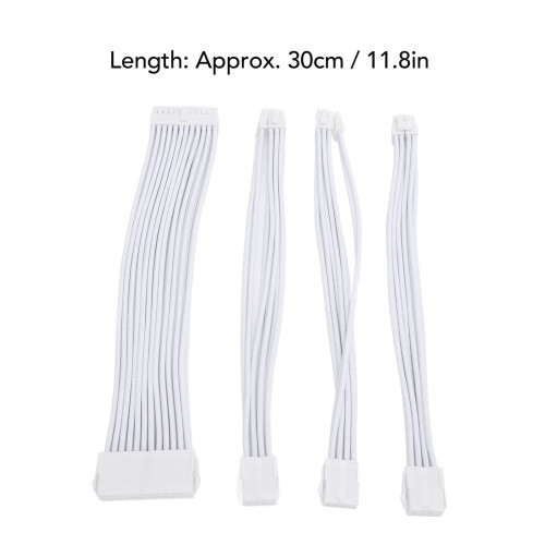 NylonWeave 30cm Blanc ATX/PCIe 24P-24P 1