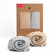 Fodera per Lettino in Cotone Muslin 100% Organico, 52"x28", 2 Pezzi