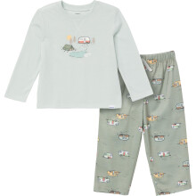 Conjunto de Pijamas de 2 Piezas para Bebé Niño (Resistente al Fuego, Parte Superior de Manga Larga + Pantalones), Camp