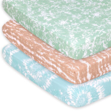 Peanutshell Pack n Play Bettwäsche, Mini Crib Laken, Playard Laken, Boho Tie Dye 3er Set