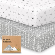 KeaBabies Set di 2 Lenzuola per Lettino Bambini - 52x28 Viscosa da Bambù, Copertura Fitted Neutro