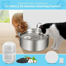 Cat Water Fountain Filters Replacement for 7L/230oz/1.8G Stainless Steel Pet Water Fountain Filters and Sponges 16 Set