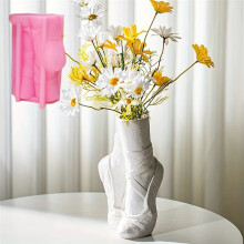 DIY Dance Cloth Shoes Shaped Vase Epoxy Resin Silicone Mold Ballet Foot Vase Concrete Mold Home Decor Vase Gypsum Mold