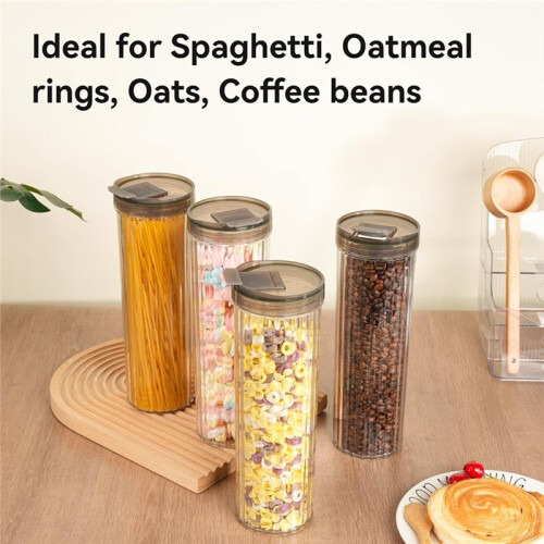 Tall Spaghetti Pasta Storage Container - 48oz Clear Pasta Holder Airtight Spaghetti Container Storage with Lid 2