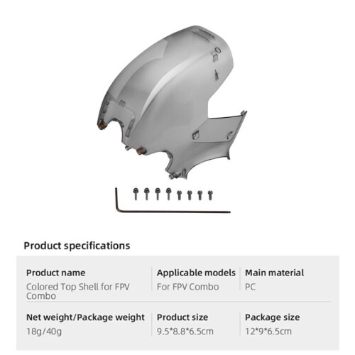 For  FPV Drone Shell Replacement Case Protective Cover for  FPV Drone Accessories Grey 2