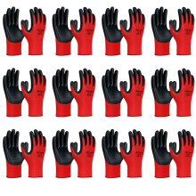 NMSafety PU1350 Mechanic Work Gloves, PU Rubber Coated, EN388 4131X, 12 Pairs