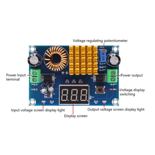XH-M411  5V-45V Boost Converter Module Spanningsregelaar Verstelbare Step  Voltmeter Digitale Display Module 2