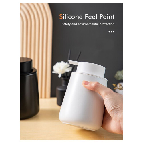 Soap Dispenser, 400ml Ceramic Foam Soap Dispenser with Pump , White 2
