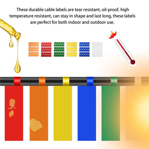 540Pcs/18 Sheets Cable Labels Tags Cable Markers Self Adhesive Cable Labels Waterproof Tear Resistant Wire Labels 2