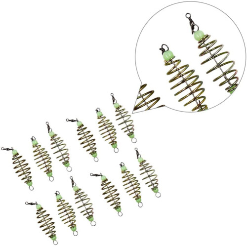 12Pcs Luminous Carp Fishing Feeder Coil Inline-Methode Angeln AngelköDer Werfer Inline-Methode Lockt KäFigkorb KöDer 2