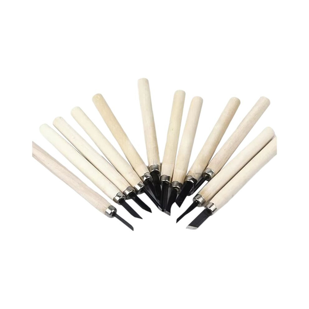 12Pcs Wood Carving Chisels Set For Basic Cutting And Detailed Woodworking Diy Hand Tools Gouges Kit 4713802299270