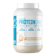 NutraOne ProteinOne Whey Eiwit Voor Herstel en Spieropbouw met Eiwitshake Poeder (Vanille IJs, 2 LB)