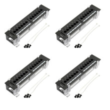 4X Network Tool Kit 12 Port CAT6 Patch Panel RJ45 Networking Wall Mount Rack with Surface Wall Mount Bracket