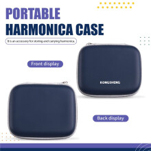 KONGSHENG 10 Holes Harmonica Carry Case, Zippered Pouch for Harmonica, Harmonicas Storage Case Can Hold 3 Harmonicas