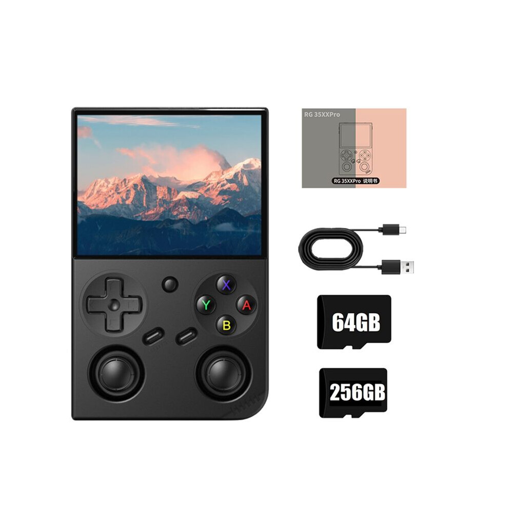 Rg35xx Pro Video Game Console 64G+256G 14000+Games 3.5In Ips Linux Support Tv Output Game Player Support 30+Emulators A Black 6031271083724