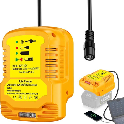 Solar Charger Adapter for  20V/60V Battery,Portable,Outdoor Work,Camping 1