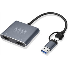 USB 3.0 or USB C to -Compatible Adapter for Dual Monitors, Universal Video  Adapter for  and Windows