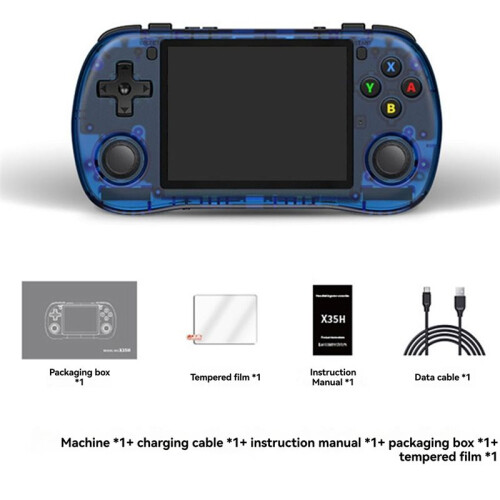 X35H Retro Video Handheld Game Console 3.5-Inch Dual Hall Effect Joystick Gamepad Linux System Supports 26+ Emulators D