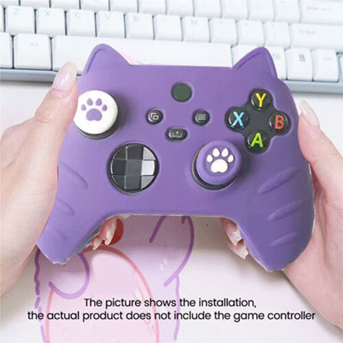 Cat Paw Silicone Soft Protector for  Series X/S Controllers Thumb Stick Grip Caps Game Controller Case Cover 2