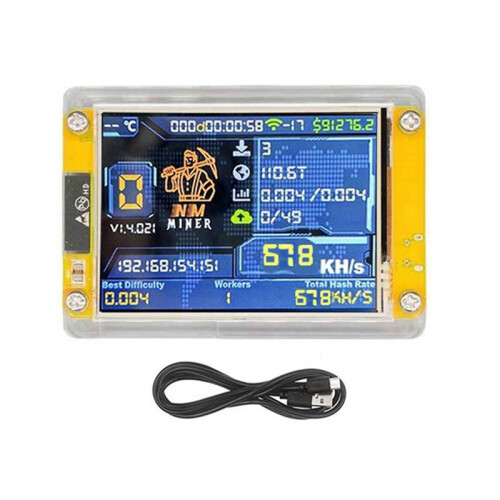678KH/S NMMiner NerdMiner Bitcoin Crypto Solo Miner 2,8 Polegadas  Display NerdMiner Atualizado 678KH/S Harshrate