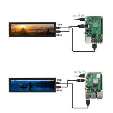 8.8inch Display 1920x480 Stretched Bar IPS LCD Panel -Compatible Micro-USB 60Hz MIPI Driver Board for Raspberry Pi