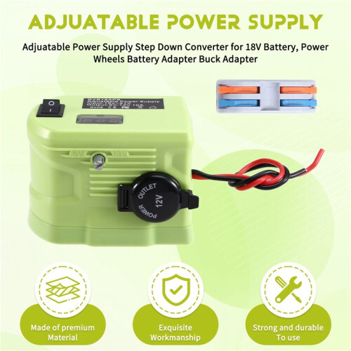 Adjuatable Power Supply Step Down Converter for  18V Battery, Power Wheels Battery Adapter Buck Adapter 1