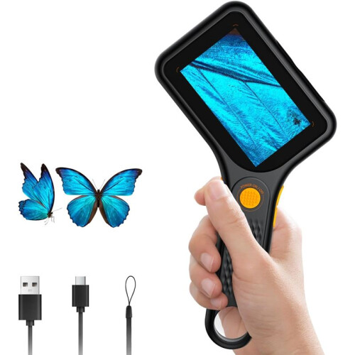 Microscópio para Crianças e Adultos - Tela IPS de 3 Polegadas, Microscópio Digital, Lupa Portátil de 500x, Luz LED de 3 Níveis 1