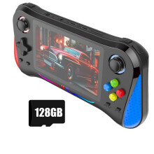 X8M Retro Video Handheld Game Console 128GB 25000+ Games 4.5inch IPS Screen Support Multiple Emulators Black Red