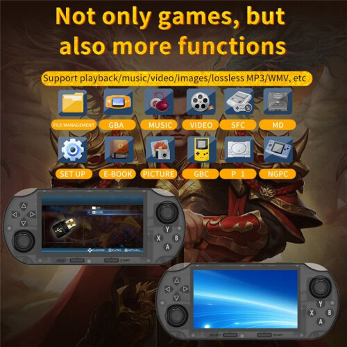 SF3000HD Handheld Game Console 64GB 20,000+ Games 4.5-Inch IPS Screen Supports TV-Out E-Reader Multiple Simulators B 2