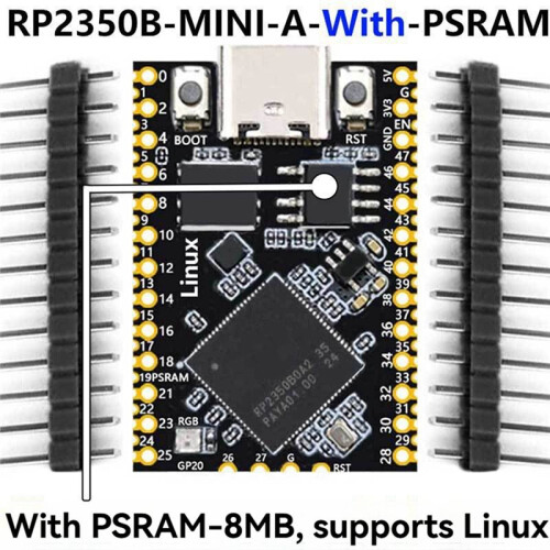For Raspberry Pi  2 RP2350B Linux  Development Board with PSRAM-8MB Full 48 GPIOs Output for Linux 1
