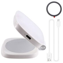 360 Rotation Magnetic Phone Selfie Light 3 Color with Makeup Mirror Mobile Phone Fill Light Rechargeable Detachable
