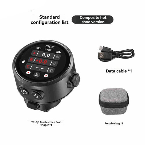 TR-Q8 TTL HSS Wireless Flash Trigger Touch Screen Transmitter Speedlite Studio Flash Fast Charge for 2