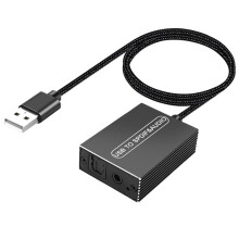 USB A to 3.5mm TOSLINK Optical Audio Adapter, Unidirectional USB to S/PDIF Transmitter Converter for PS5 PC Speaker