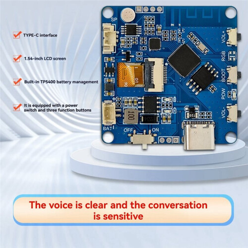 Módulo de Bate-Papo Por Voz para Xiaomizhi ESP32-AI WiFi, Assistente de Voz Inteligente com Tela LCD de 1,54 Polegadas, Compatível com Deepseek A 1