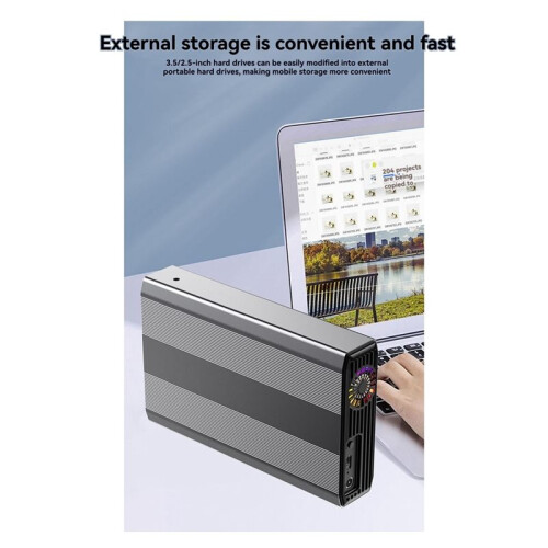 Gabinete para HDD de 3,5 Polegadas com Adaptador  para USB 3.1 Tipo C, Gabinete Externo para Disco Rígido SSD de 2,5 Polegadas e 3,5 Polegadas 2
