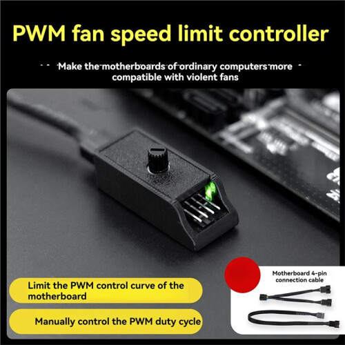 PWM Speed Controller 4-Pin Fan Speed Controller 4-Pin 12V Power Supply DIY Water-Cooling Cooling Fan Speed Controller 1