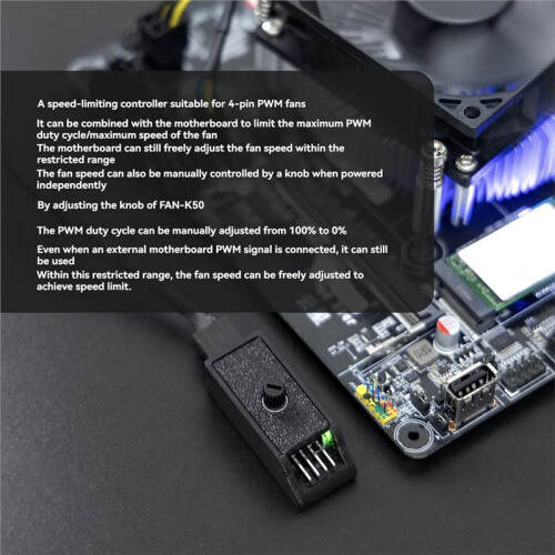 PWM Speed Controller 4-Pin Fan Speed Controller 4-Pin 12V Power Supply DIY Water-Cooling Cooling Fan Speed Controller 2