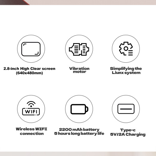 Miyoo A30 2.8" IPS Portable Gaming Console, 64GB, Red/White/Gray/Black 1