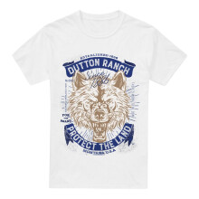 (4XL, White) Yellowstone Mens Protect The Land Wolf T-Shirt