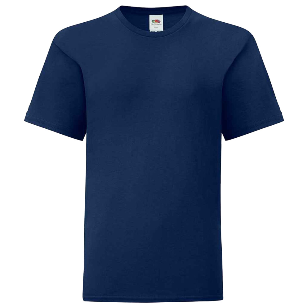 Fruit Of The Loom (9-11 Years, Navy) Childrens/Kids Iconic T-Shirt